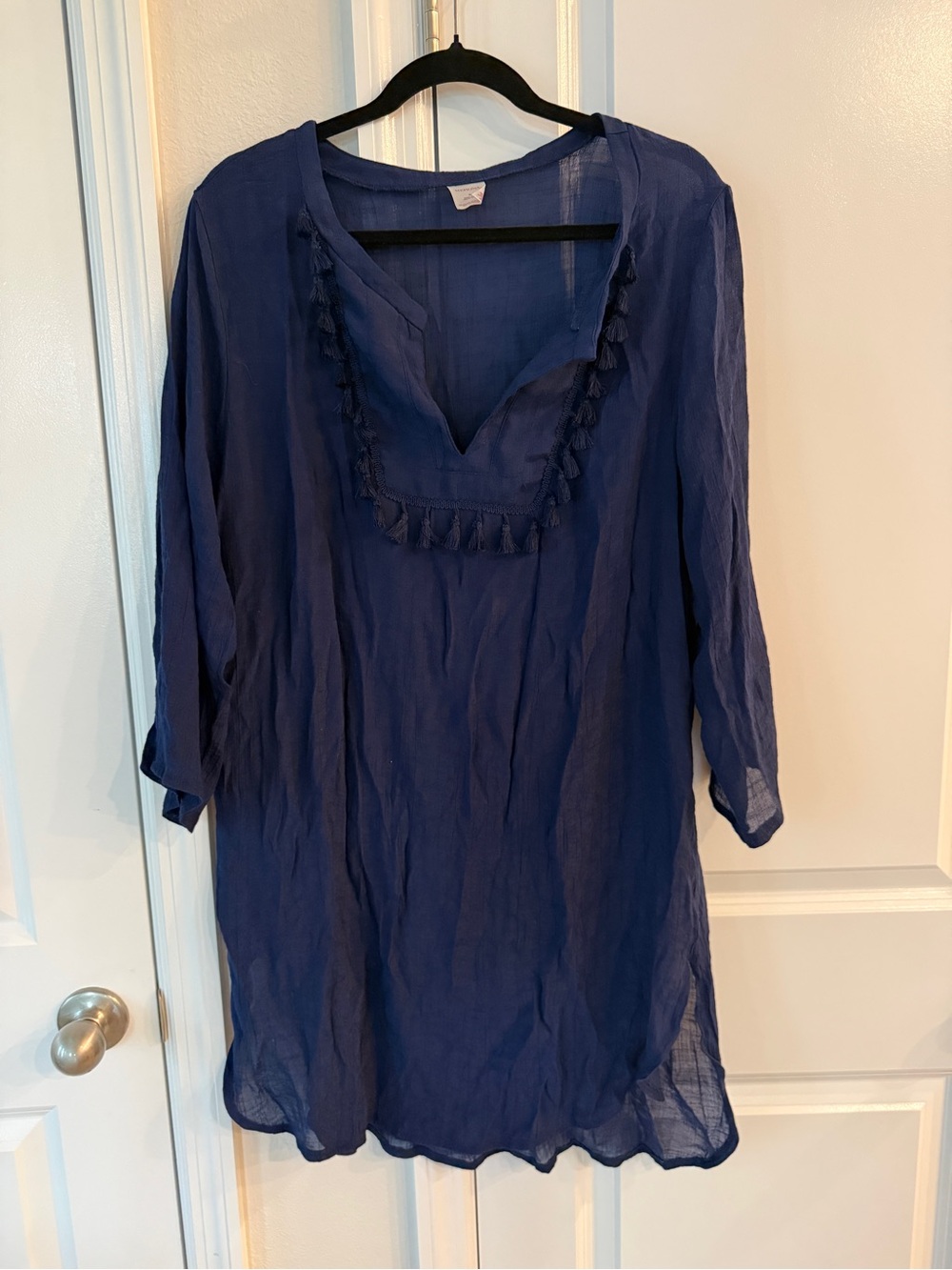 Merona Women’s Navy Tassel Trim Tunic Top